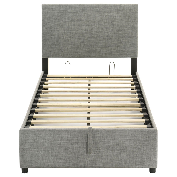 Reeves Upholstered Twin Lift-Top Storage Platform Bed Grey