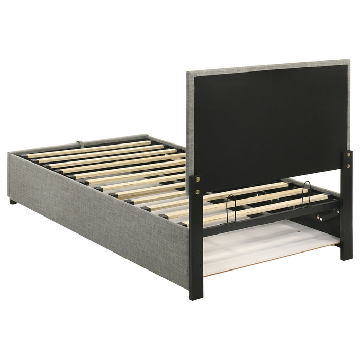 Reeves Upholstered Twin Lift-Top Storage Platform Bed Grey