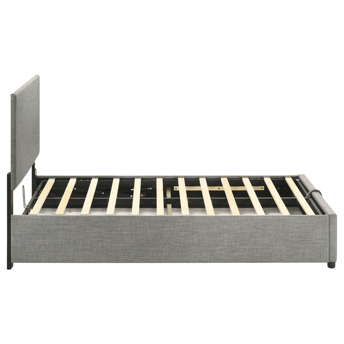 Reeves Upholstered Twin Lift-Top Storage Platform Bed Grey