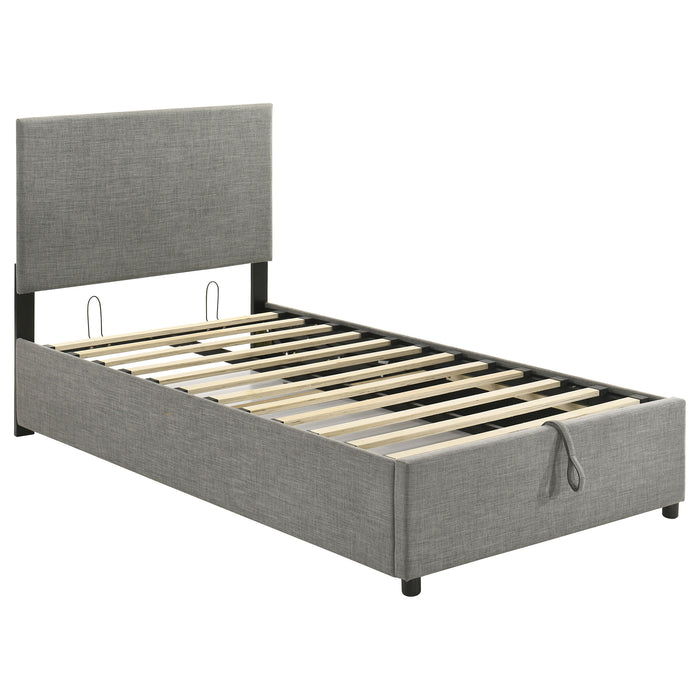 Reeves Upholstered Twin Lift-Top Storage Platform Bed Grey