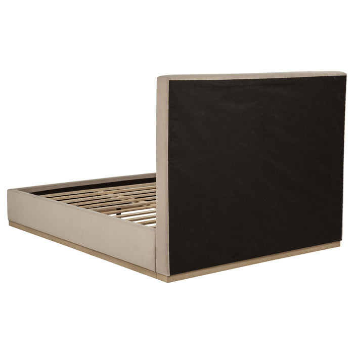 Knox Queen Fabric Upholstered Platform Bed Khaki