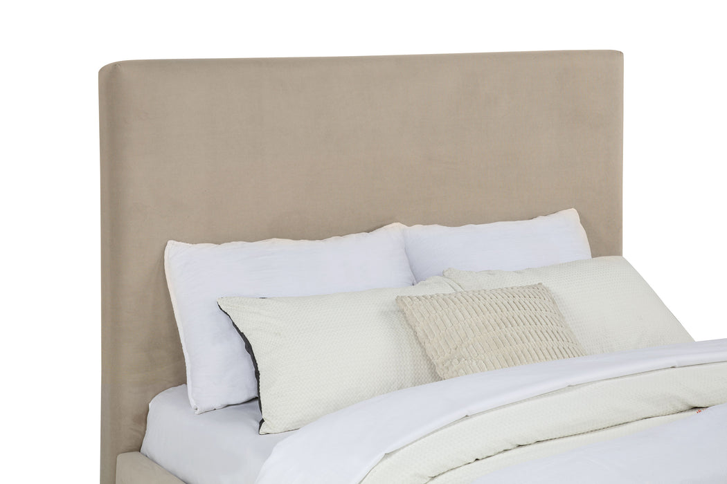 Knox Queen Fabric Upholstered Platform Bed Khaki