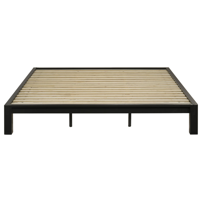 Gislen Eastern King Easy Assembly Wood Platform Bed Black