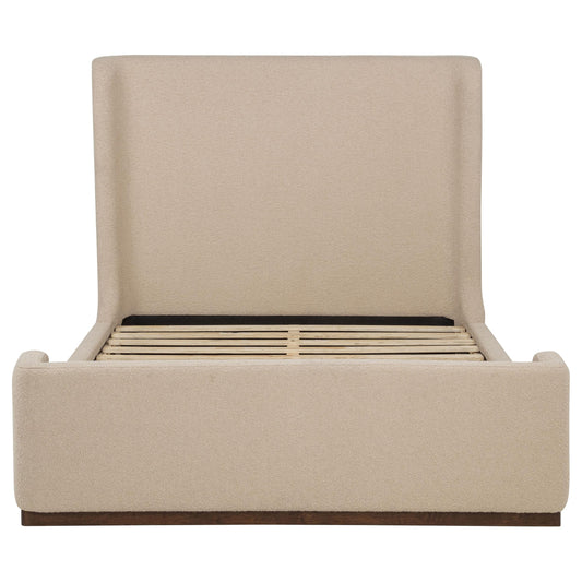 Nala Eastern King Fabric Upholstered Platform Bed Tan