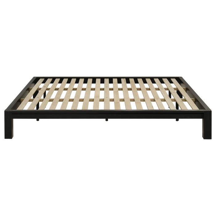 Gislen Eastern King Easy Assembly Wood Platform Bed Black