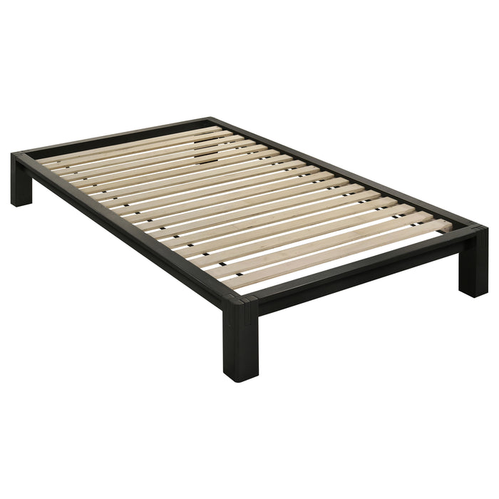 Gislen Twin Easy Assembly Wood Platform Bed Black