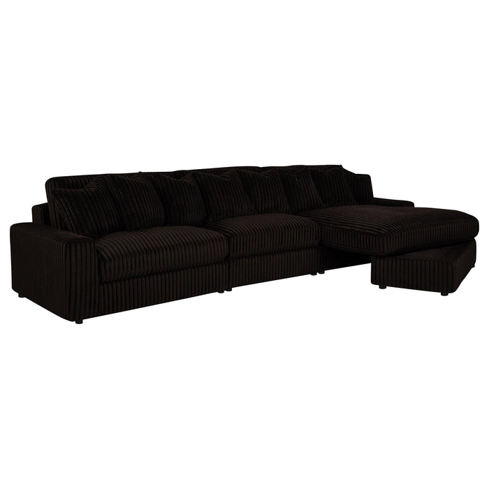 Blaine Upholstered Reversible Chaise Sectional Sofa Chocolate