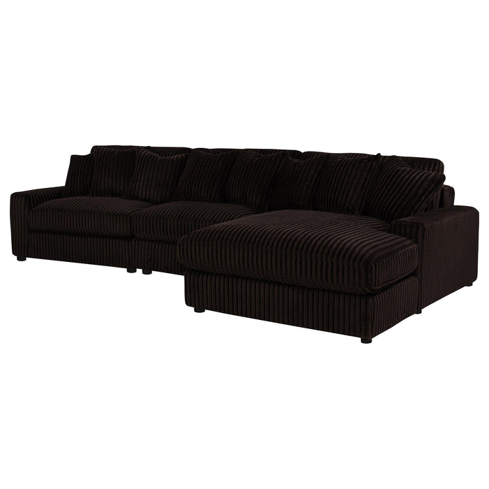 Blaine Upholstered Reversible Chaise Sectional Sofa Chocolate