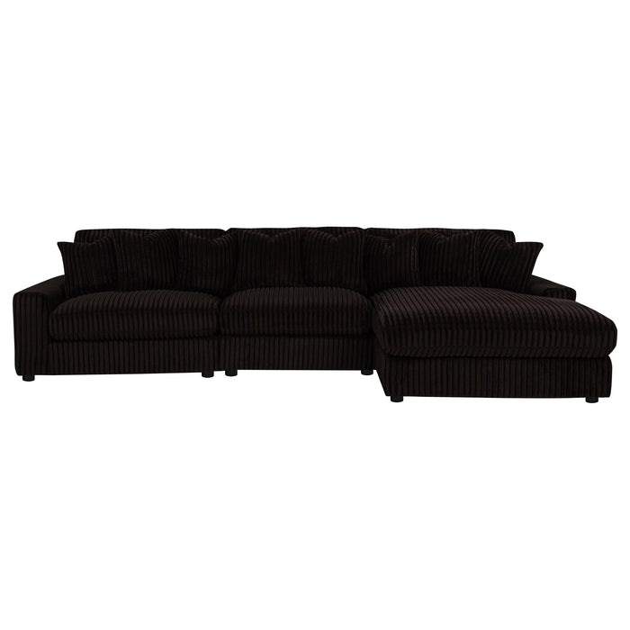 Blaine Upholstered Reversible Chaise Sectional Sofa Chocolate