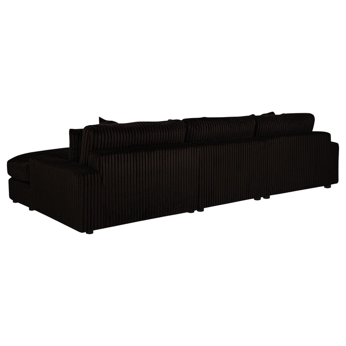 Blaine Upholstered Reversible Chaise Sectional Sofa Chocolate