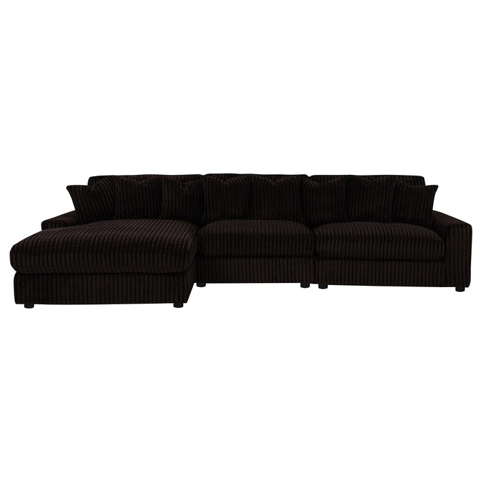 Blaine Upholstered Reversible Chaise Sectional Sofa Chocolate