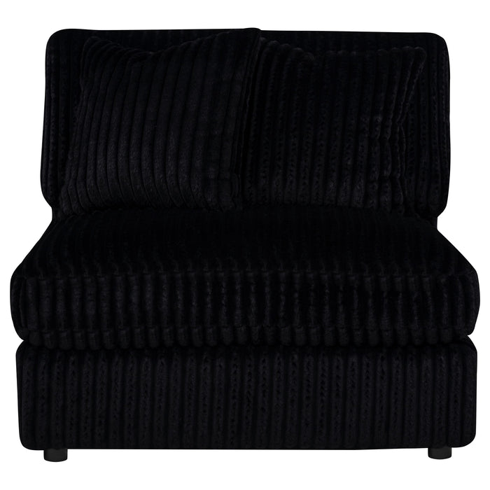 Blaine Upholstered Armless Chair Black