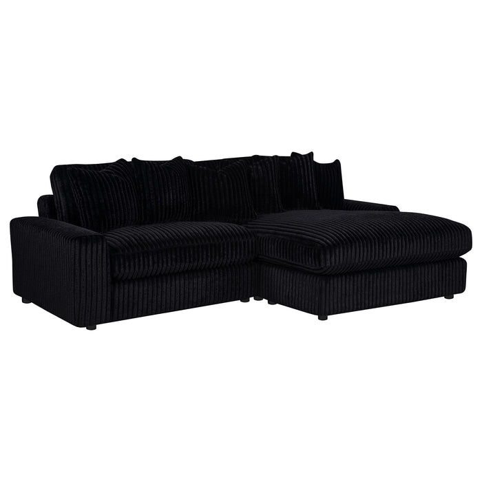 Blaine Upholstered Reversible Chaise Sectional Sofa Black