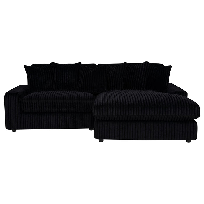 Blaine Upholstered Reversible Chaise Sectional Sofa Black