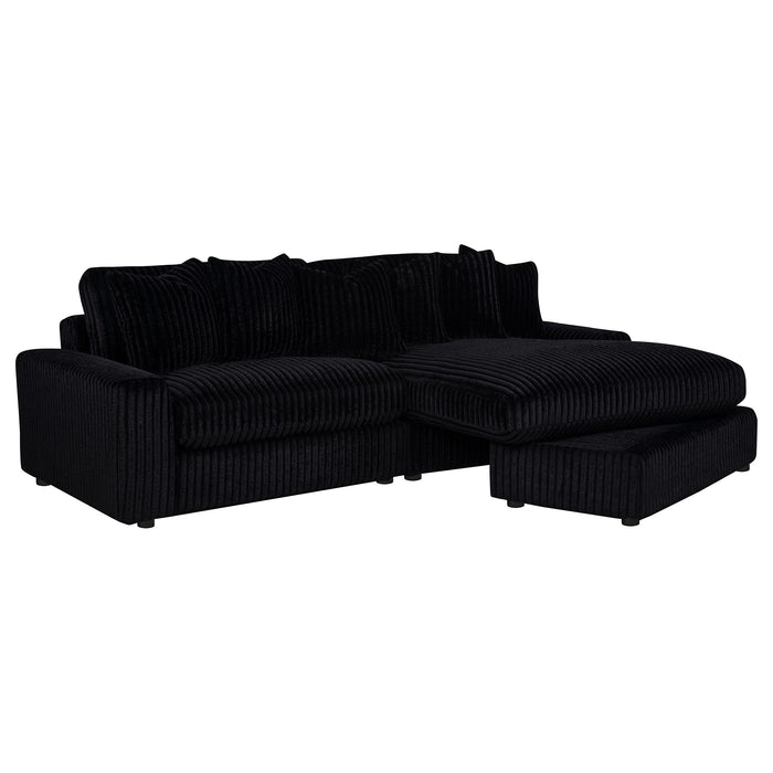Blaine Upholstered Reversible Chaise Sectional Sofa Black