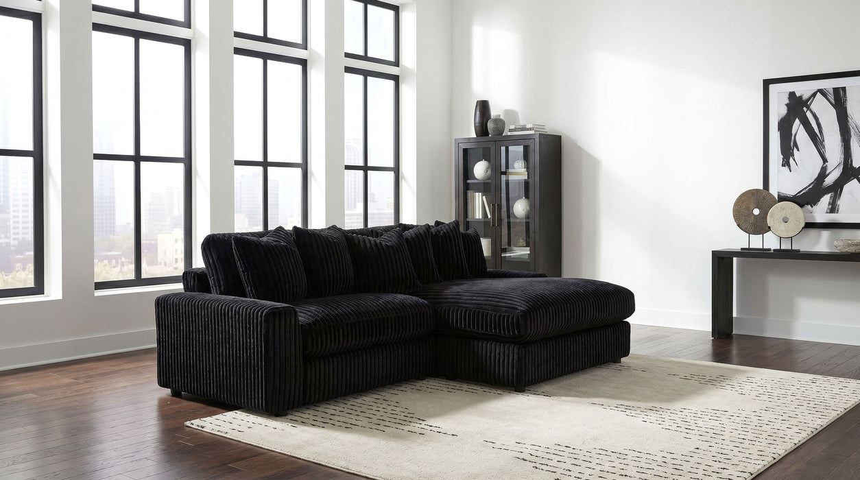 Blaine Upholstered Reversible Chaise Sectional Sofa Black