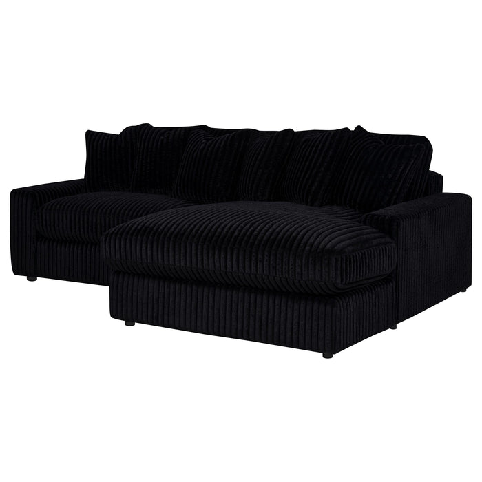 Blaine Upholstered Reversible Chaise Sectional Sofa Black