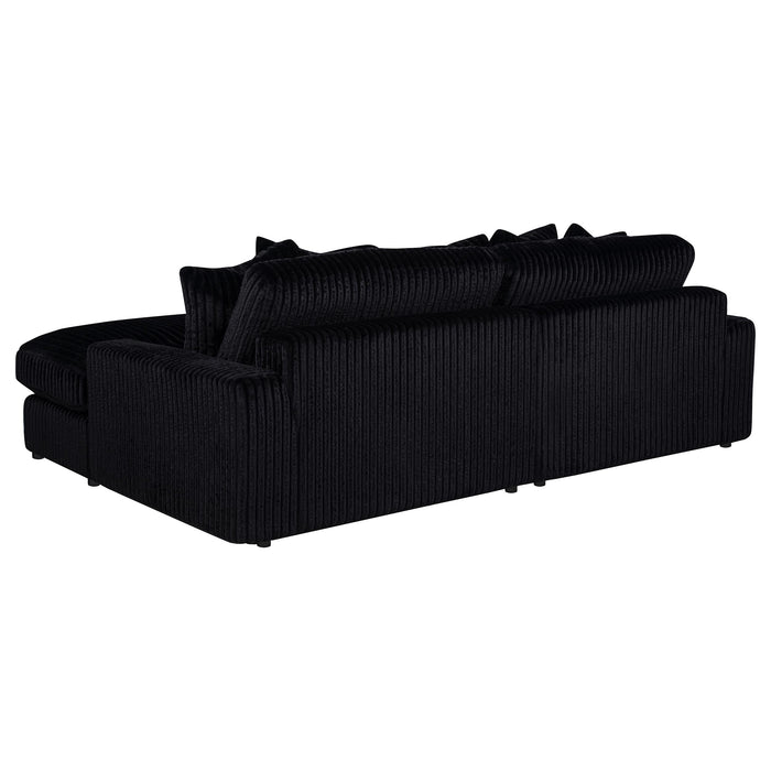 Blaine Upholstered Reversible Chaise Sectional Sofa Black