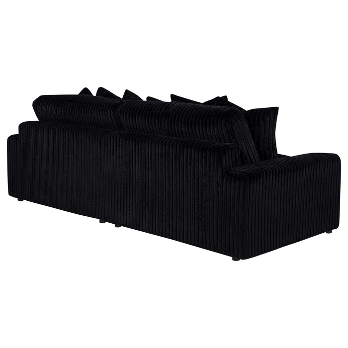 Blaine Upholstered Reversible Chaise Sectional Sofa Black