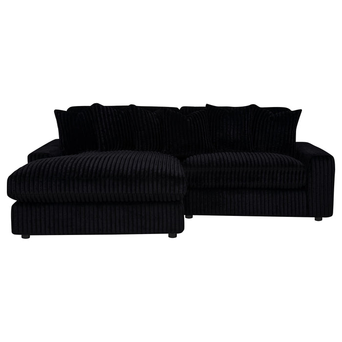 Blaine Upholstered Reversible Chaise Sectional Sofa Black