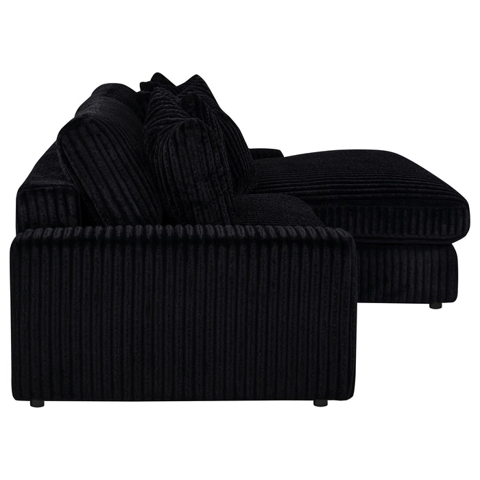 Blaine Upholstered Reversible Chaise Sectional Sofa Black