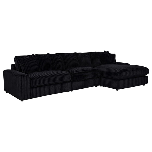 Blaine Upholstered Reversible Chaise Sectional Sofa Black