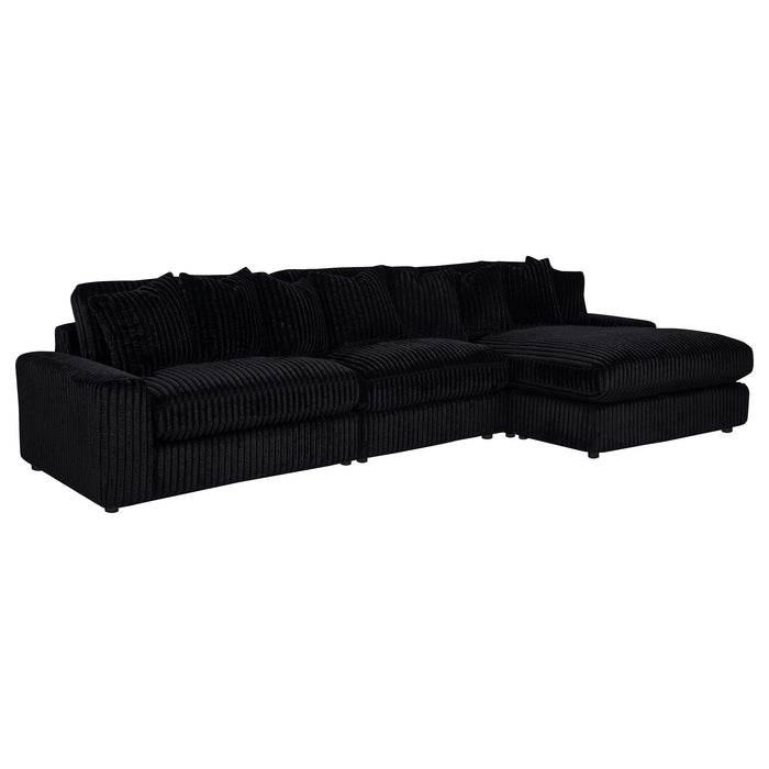 Blaine Upholstered Reversible Chaise Sectional Sofa Black