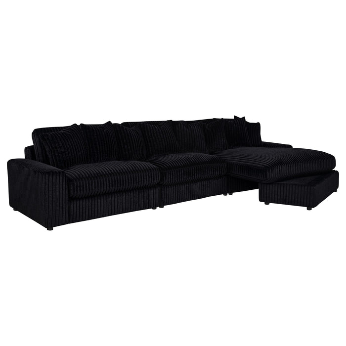 Blaine Upholstered Reversible Chaise Sectional Sofa Black
