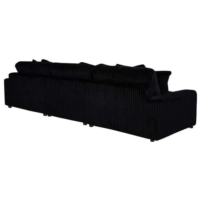 Blaine Upholstered Reversible Chaise Sectional Sofa Black