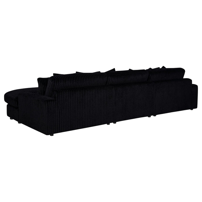 Blaine Upholstered Reversible Chaise Sectional Sofa Black