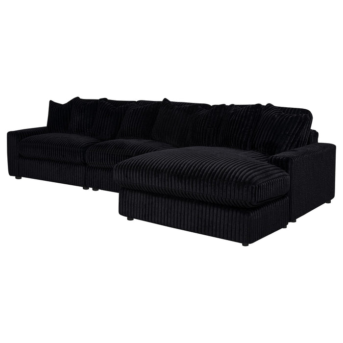 Blaine Upholstered Reversible Chaise Sectional Sofa Black