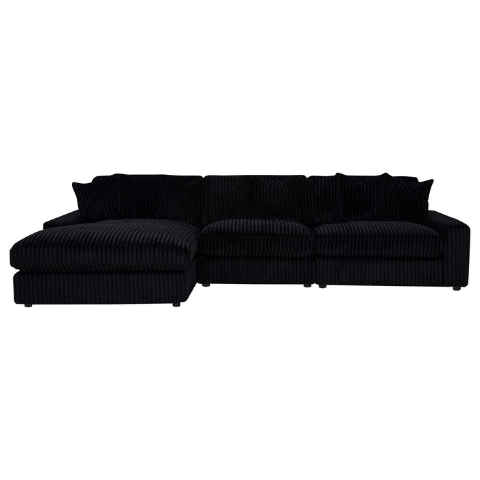 Blaine Upholstered Reversible Chaise Sectional Sofa Black