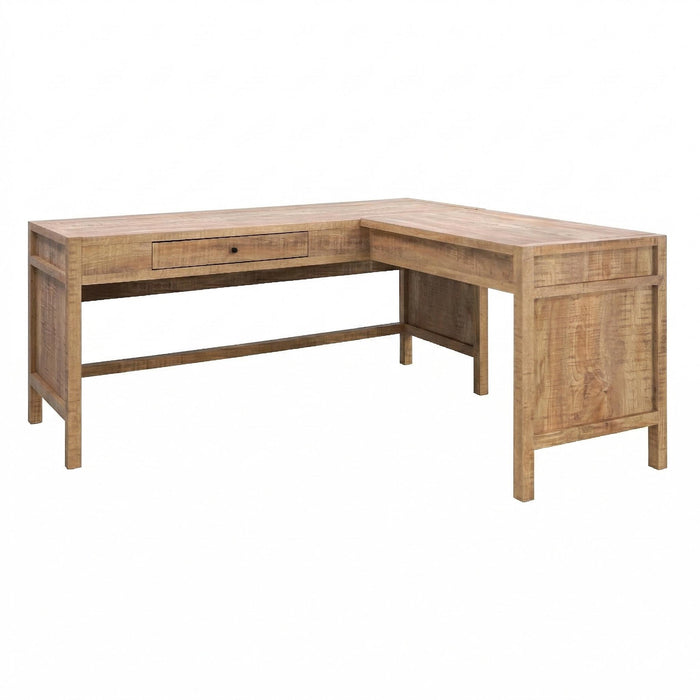 Hogan 1-drawer Lift Top L-shape Computer Writing Desk Mango