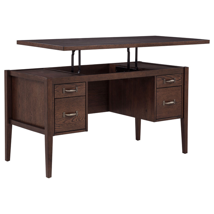 Graham 54-inch 4-drawer Double Pedestal Lift Top Computer Desk Chocolate