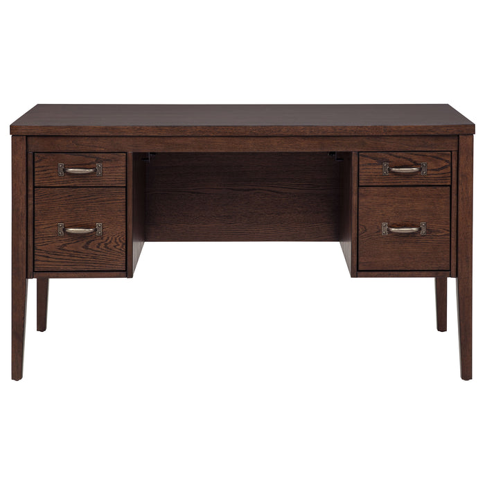 Graham 54-inch 4-drawer Double Pedestal Lift Top Computer Desk Chocolate