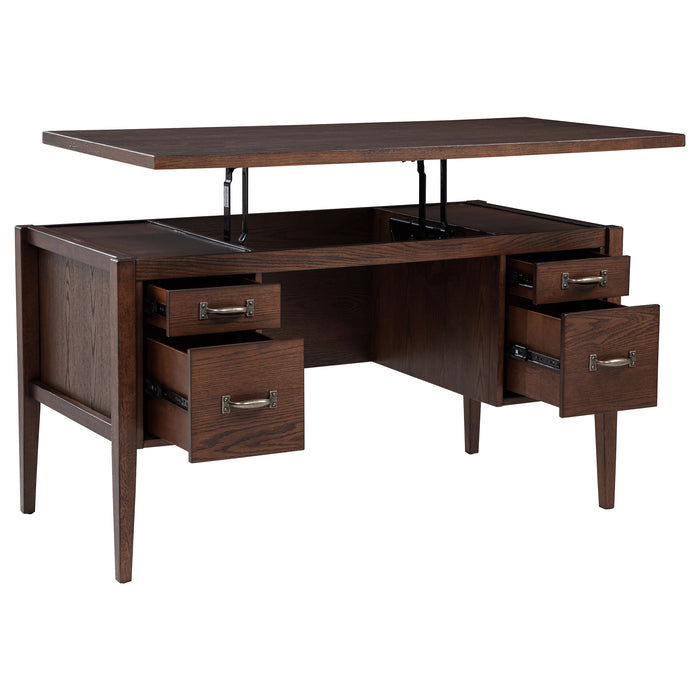 Graham 54-inch 4-drawer Double Pedestal Lift Top Computer Desk Chocolate