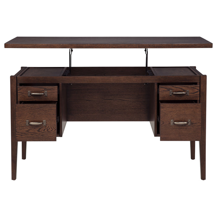 Graham 54-inch 4-drawer Double Pedestal Lift Top Computer Desk Chocolate