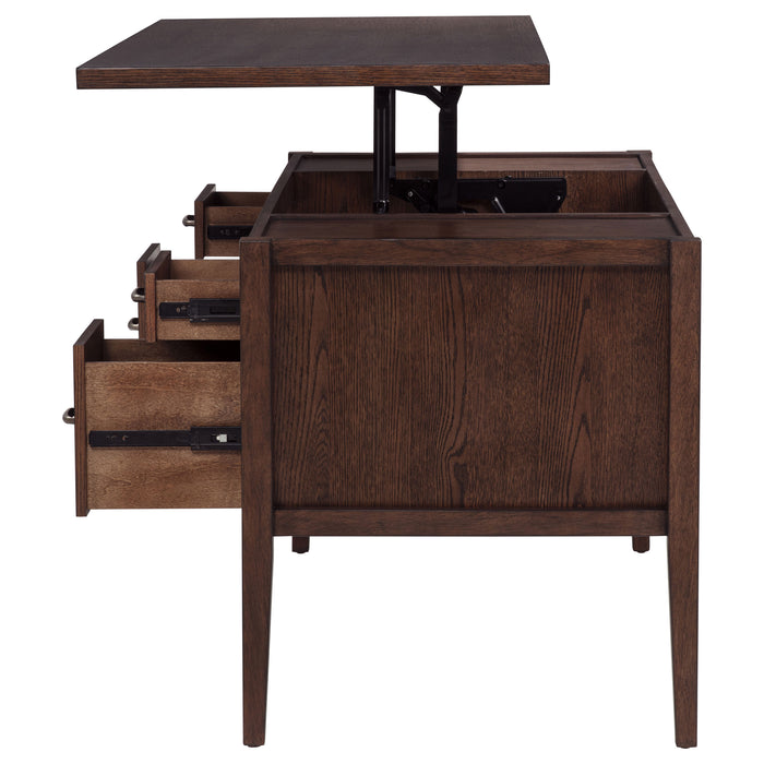 Graham 54-inch 4-drawer Double Pedestal Lift Top Computer Desk Chocolate
