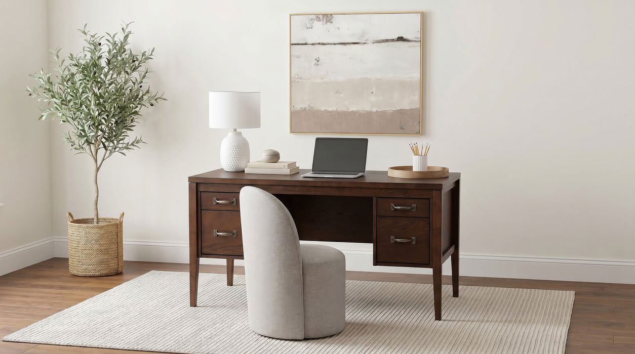 Graham 54-inch 4-drawer Double Pedestal Lift Top Computer Desk Chocolate