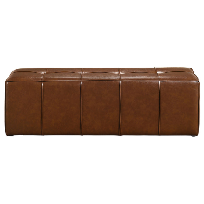 Farrell Leatherette Upholstered Bench Brown