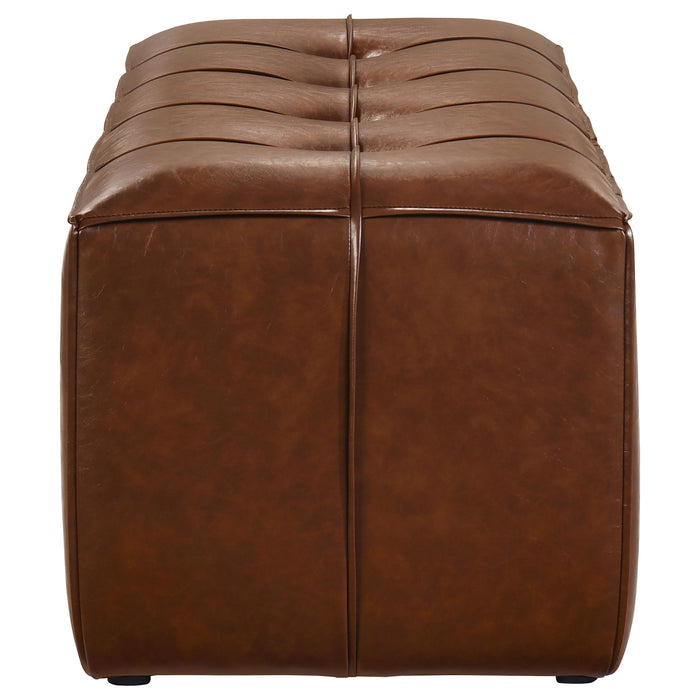 Farrell Leatherette Upholstered Bench Brown