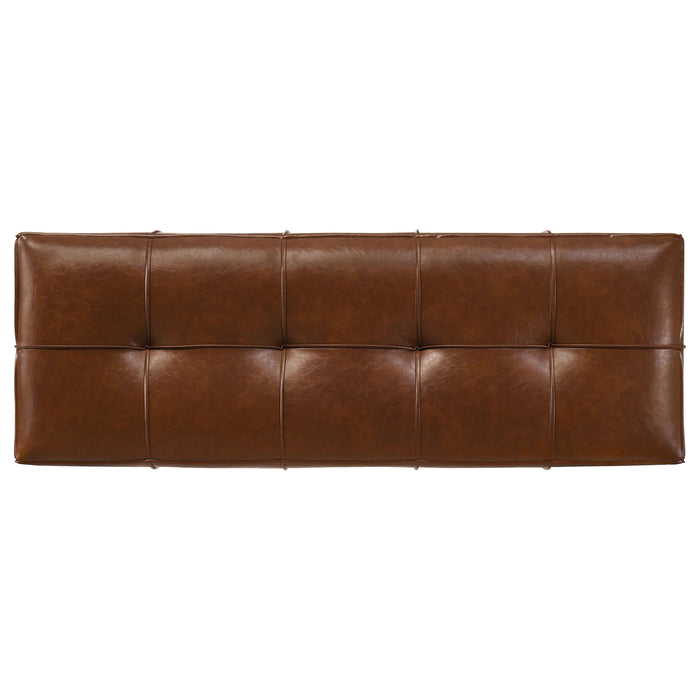 Farrell Leatherette Upholstered Bench Brown