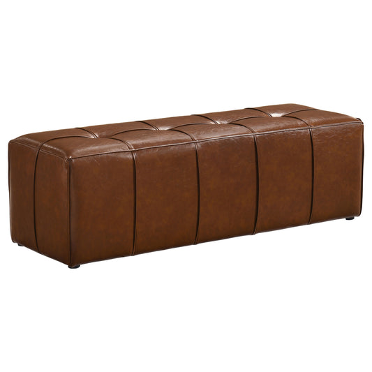 Farrell Leatherette Upholstered Bench Brown