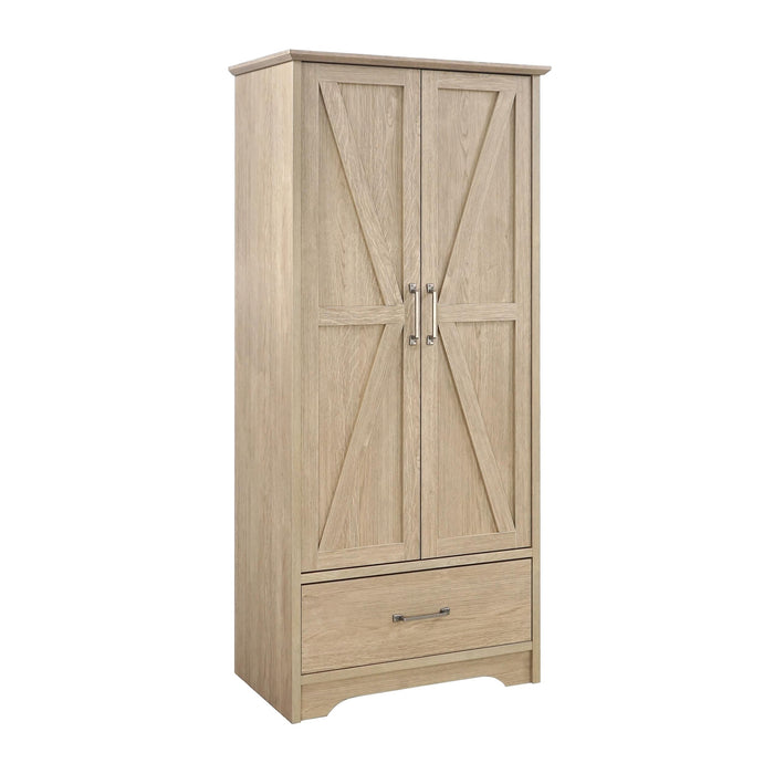 Arvida 2-door Bedroom Wardrobe Storage Cabinet Armoire Latte
