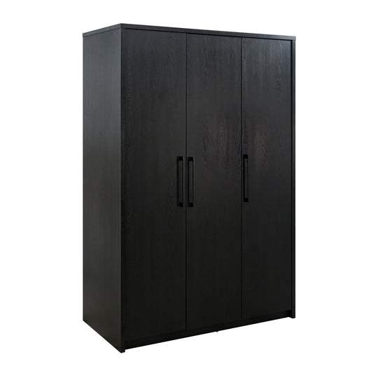 Cerda 3-door Bedroom Wardrobe Storage Cabinet Armoire Black