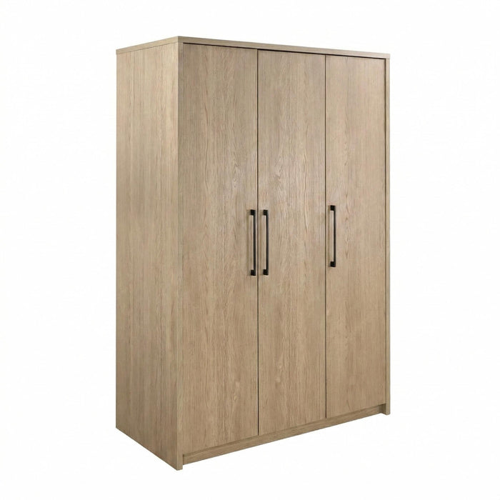 Cerda 3-door Bedroom Wardrobe Storage Cabinet Armoire Latte