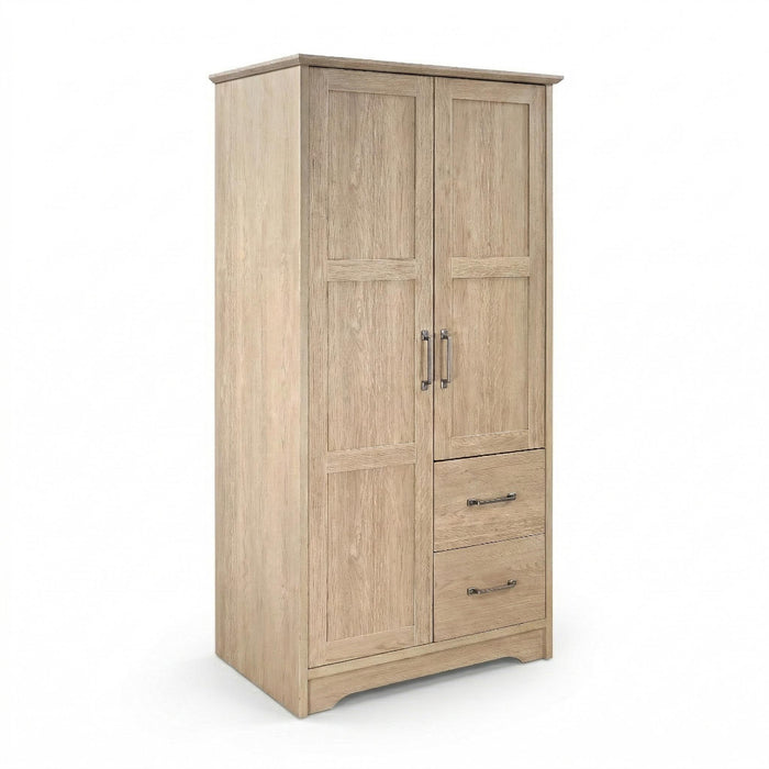 Cassara 2-door Bedroom Wardrobe Storage Cabinet Armoire Latte