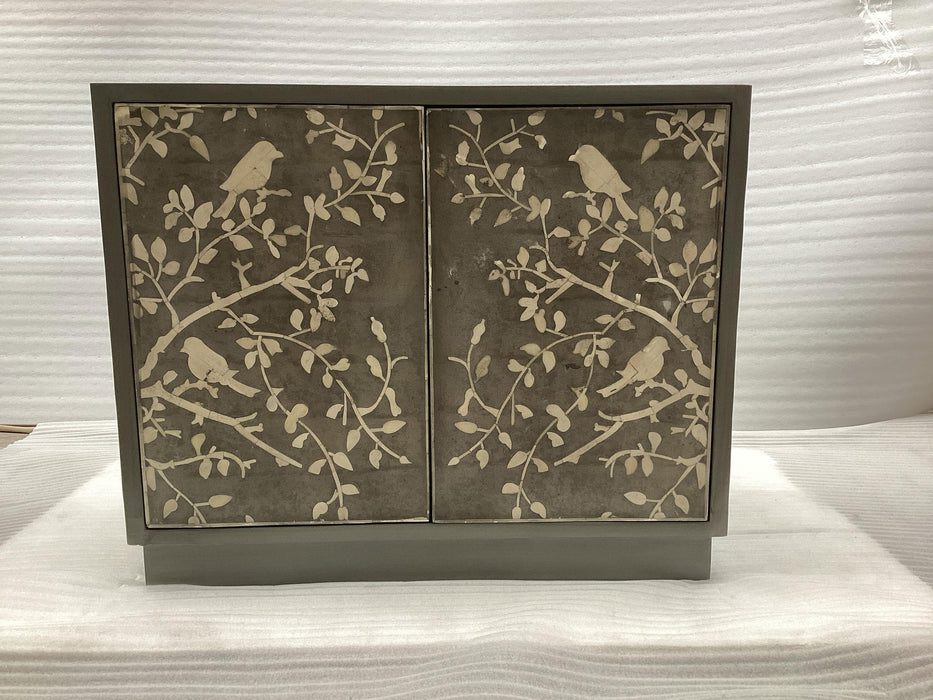 Parkes 2-door Bone Inlay Accent Cabinet Distressed Grey