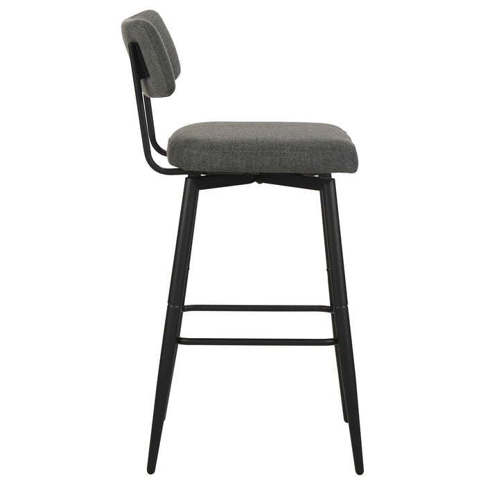 Levine Fabric Upholstered Swivel Bar Chair Grey (Set of 2)