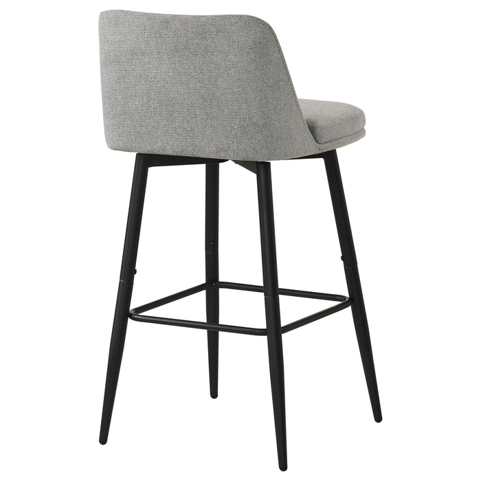 Mellor Fabric Upholstered Swivel Bar Chair Grey (Set of 2)